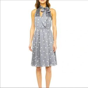 Ryegrass NWT Silver Polka Dot Tie Neck Party Dress Size 1X